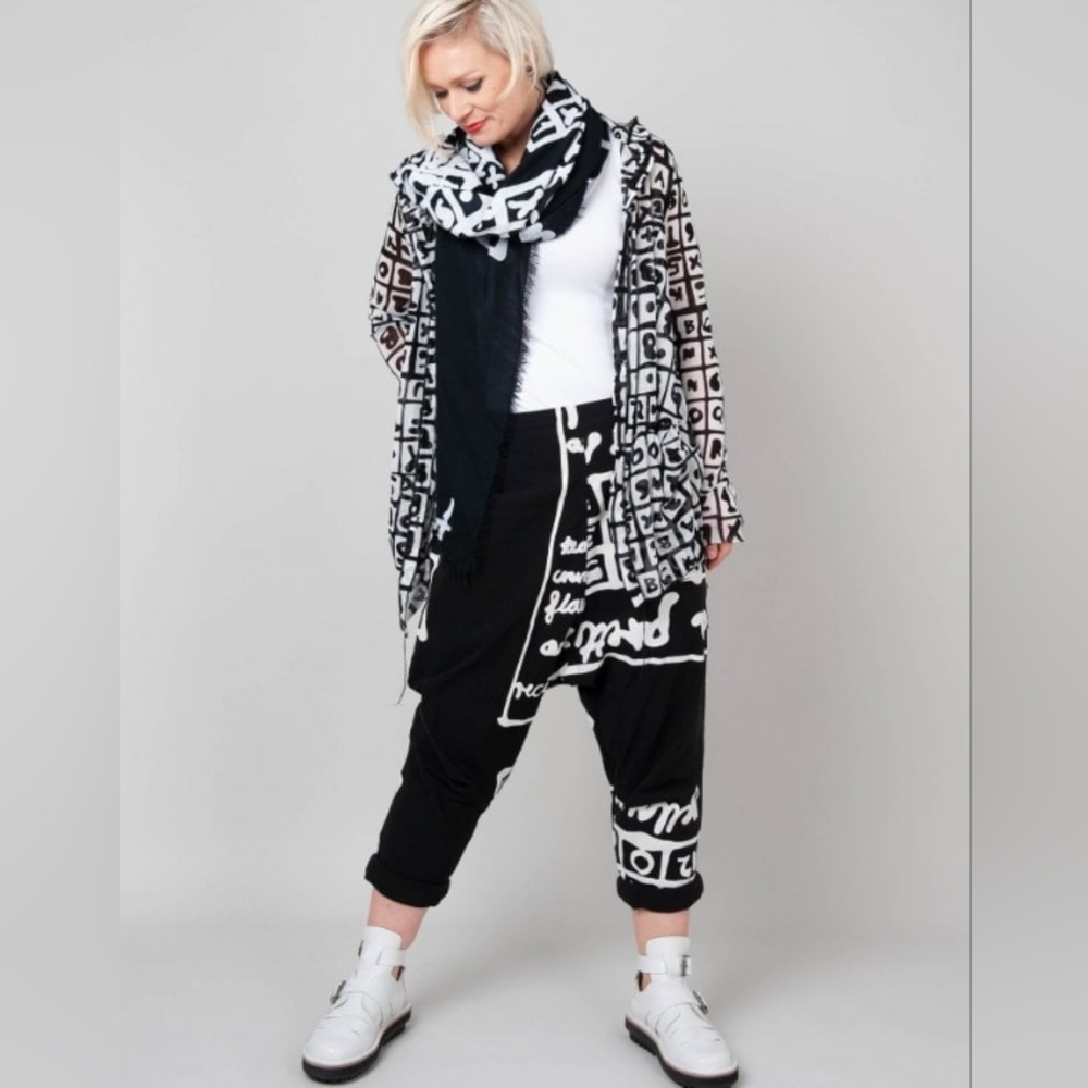 Rundholz Black Label Black + White Print Drop Crotch Pants S